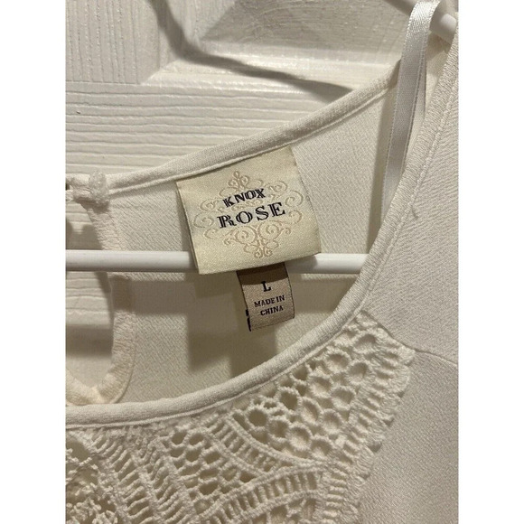Knox Rose Flowy Tank Lace Keyhole Button Rayon Women’s Size Large - Picture 3 of 6